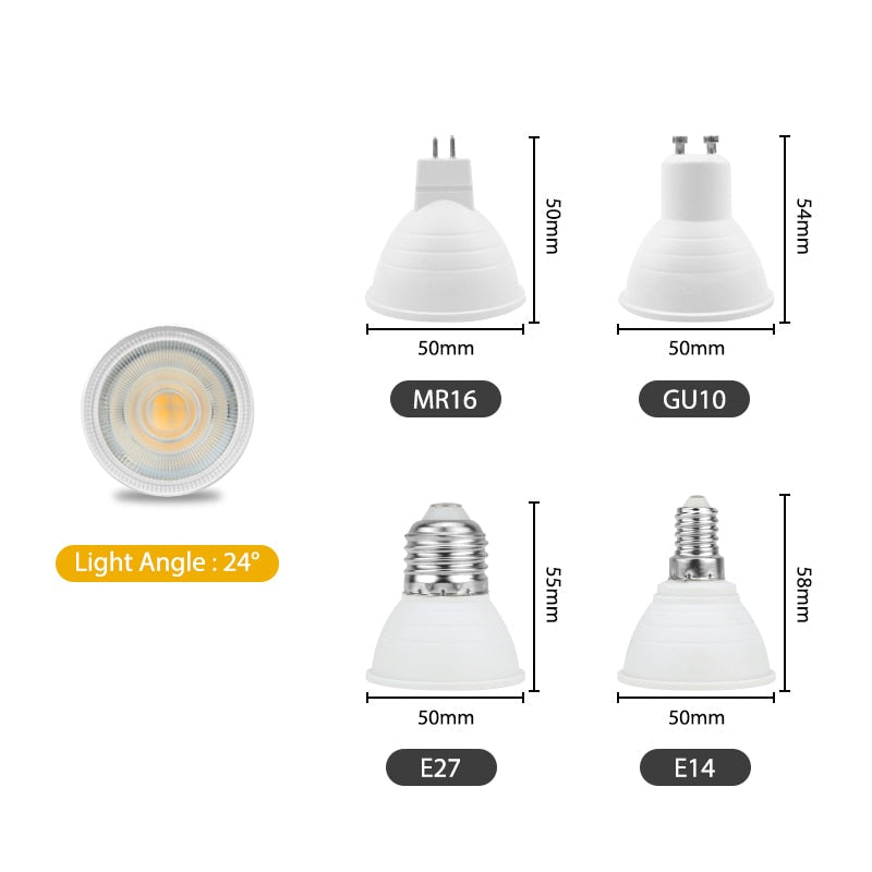 GU10 LED Bulb 3W — 24° Spot or 120° Wide Beam, Warm or Cool White