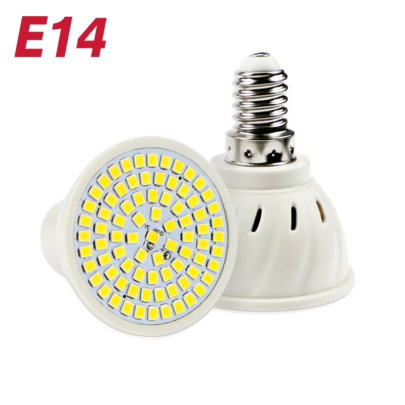 Pack of 10 LED Bulbs — E27, E14 or GU10 — 48, 60 or 80 LEDs