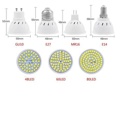 E14 LED Candle Bulb Warm & Cool White — 48, 60 or 80 LEDs