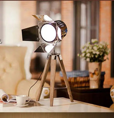 Photographer Studio Floor Lamp — Wood & Metal, 67 cm, Bulb Included