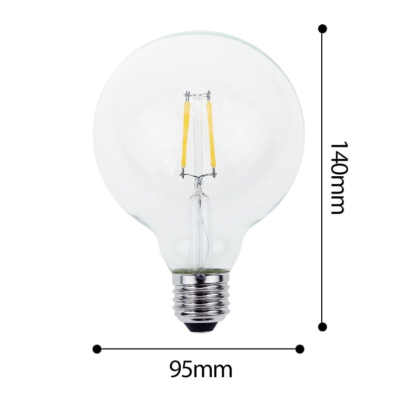 G95 LED Filament Globe Bulb E27 2W–8W Warm & Cool White