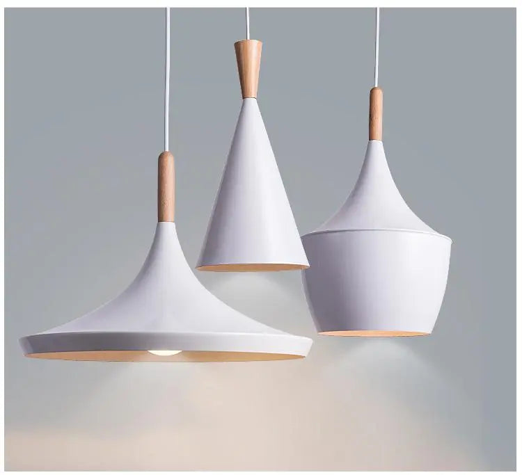 Iron Pendant Light E27 3 Shapes Lantern Funnel Cone