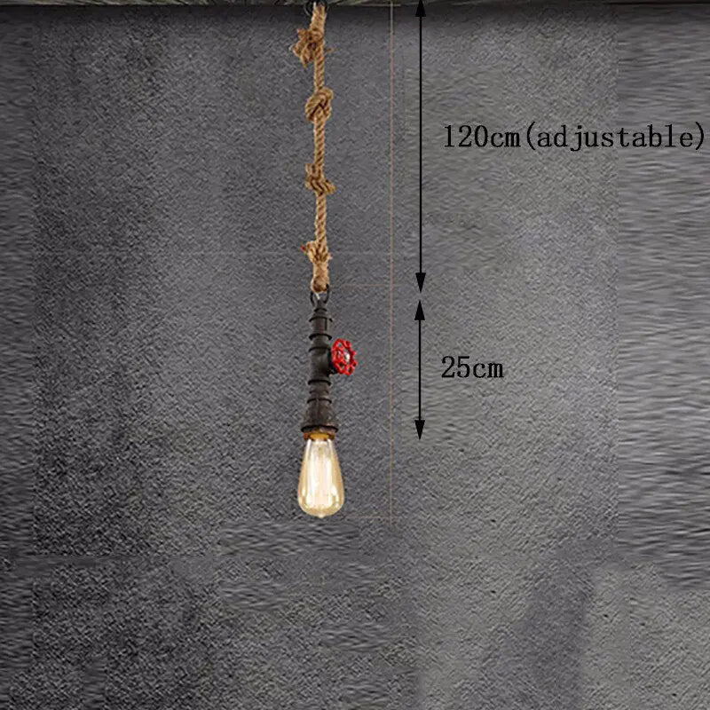 Industrial Hemp Rope Pendant Light E27 — 6 Colours