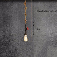 Industrial Hemp Rope Pendant Light E27 — 6 Colours