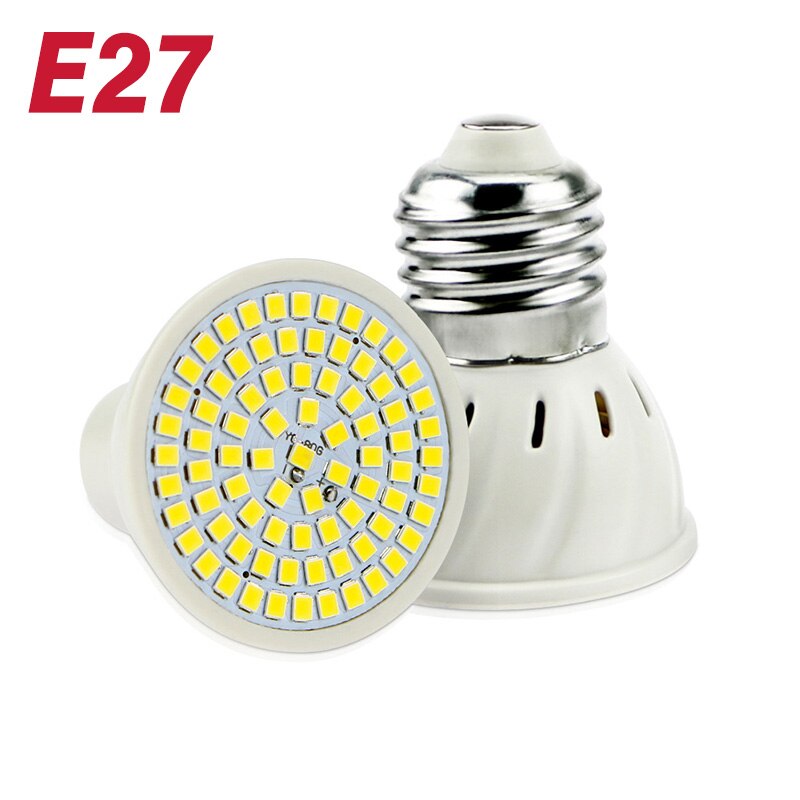 Pack of 10 LED Bulbs — E27, E14 or GU10 — 48, 60 or 80 LEDs