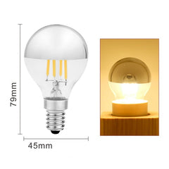 E14 G45 Globe LED Bulb 4W Warm White — Small Globe, White Finish