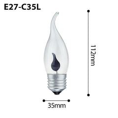 E27 Flame LED Bulb 3W — 2700K Extra Warm White, C35L Elongated Candle
