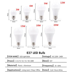 E27 LED Globe Bulb 3W–20W Warm & Cool White