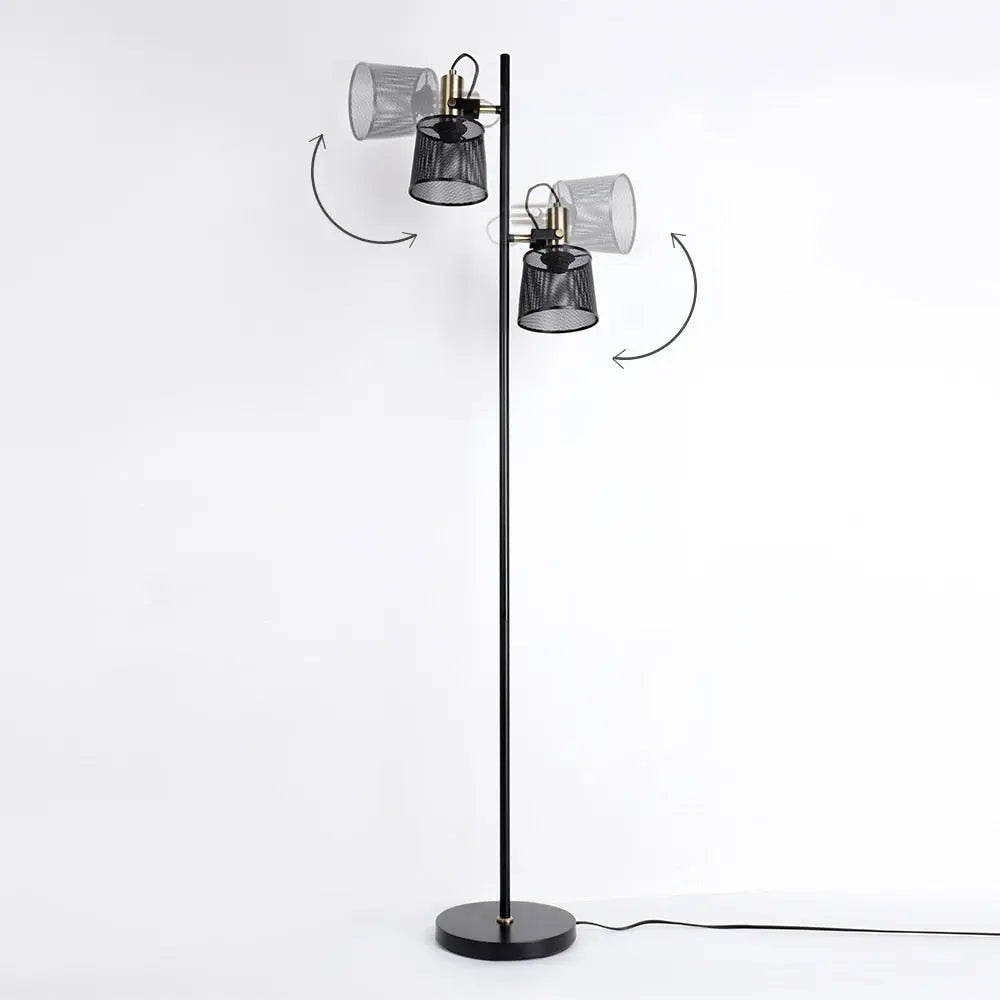 Retro Industrial Floor Lamp — Two Rotating Shades, Metal, 161 cm