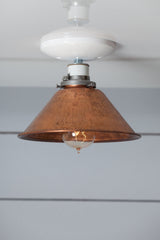 Copper Cone Ceiling Light Metal Shade E27 Ø20cm × H15cm