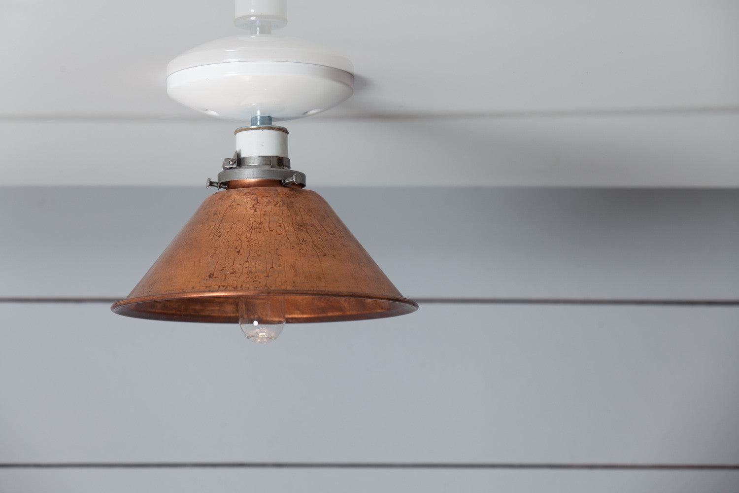 Copper Cone Ceiling Light Metal Shade E27 Ø20cm × H15cm