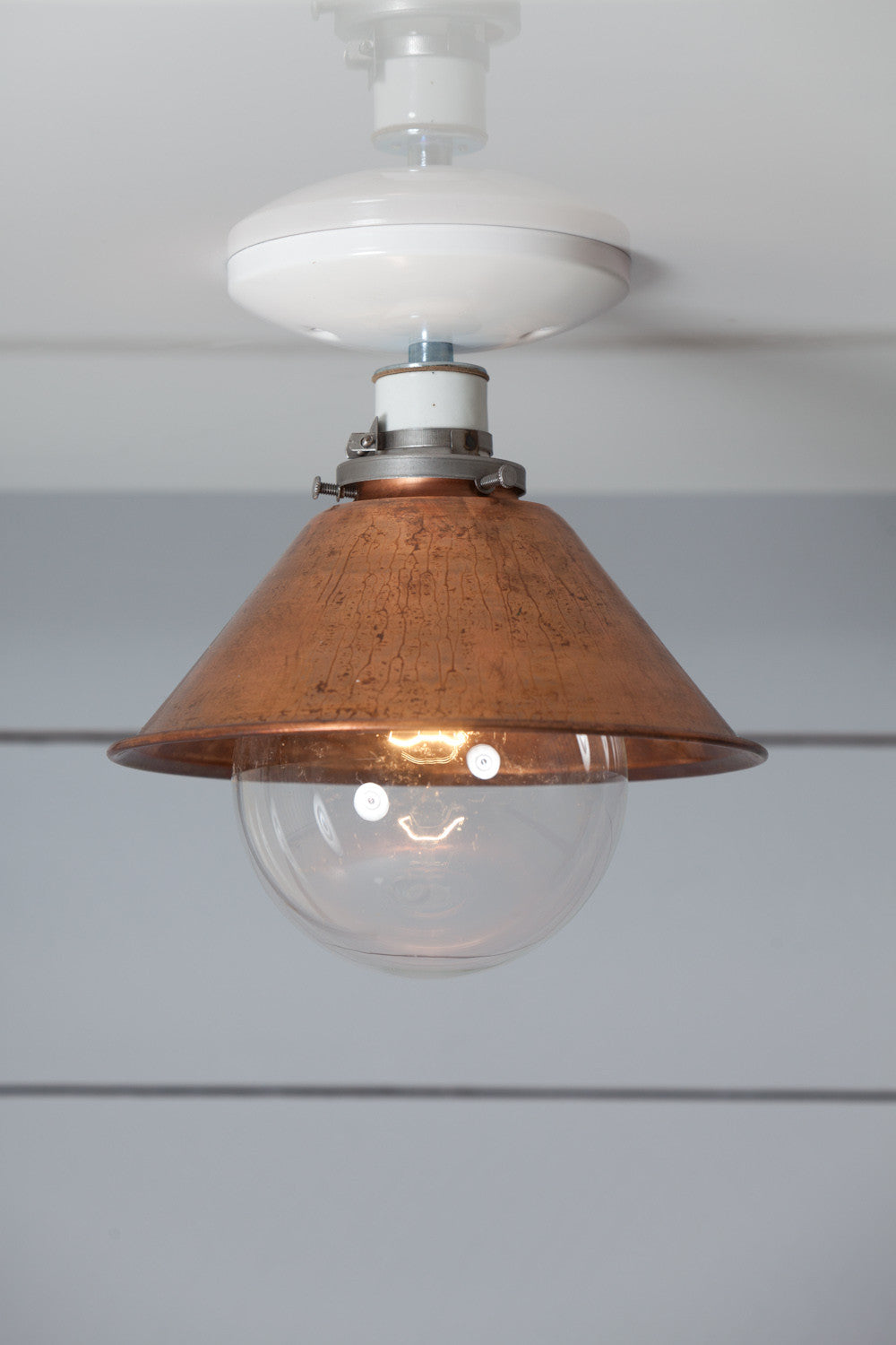 Copper Cone Ceiling Light Metal Shade E27 Ø20cm × H15cm