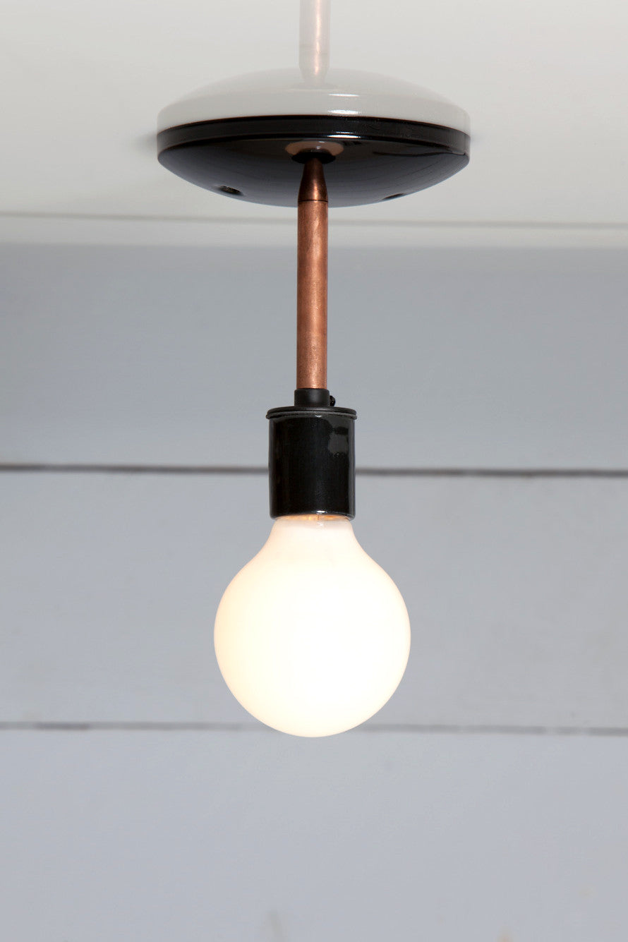 Copper Pipe Ceiling & Wall Light E27 Black or White Socket