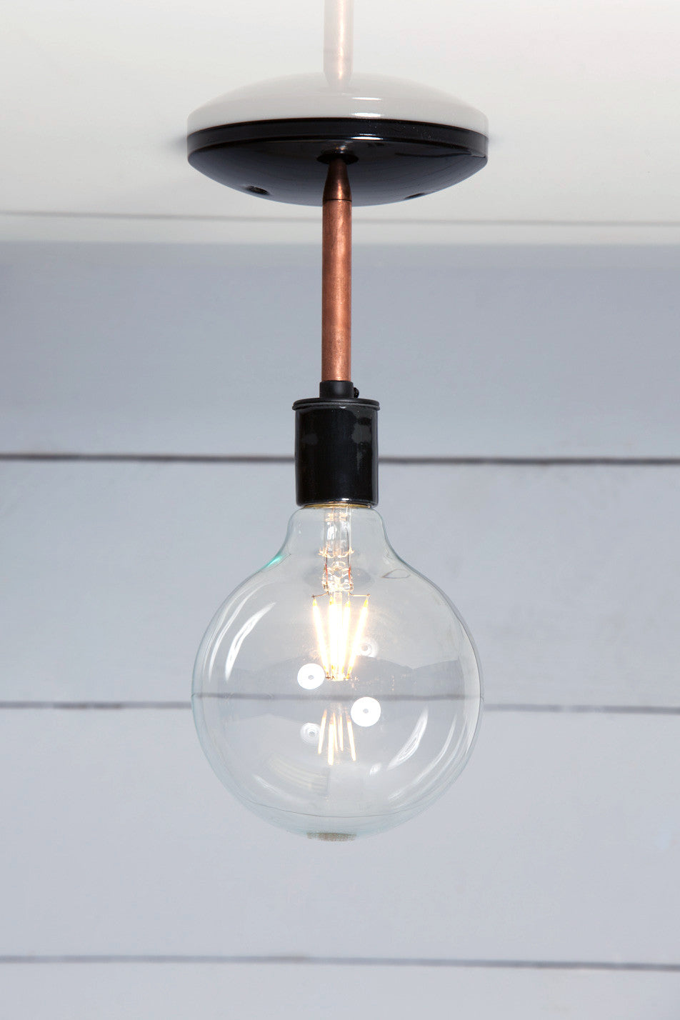 Copper Pipe Ceiling & Wall Light E27 Black or White Socket