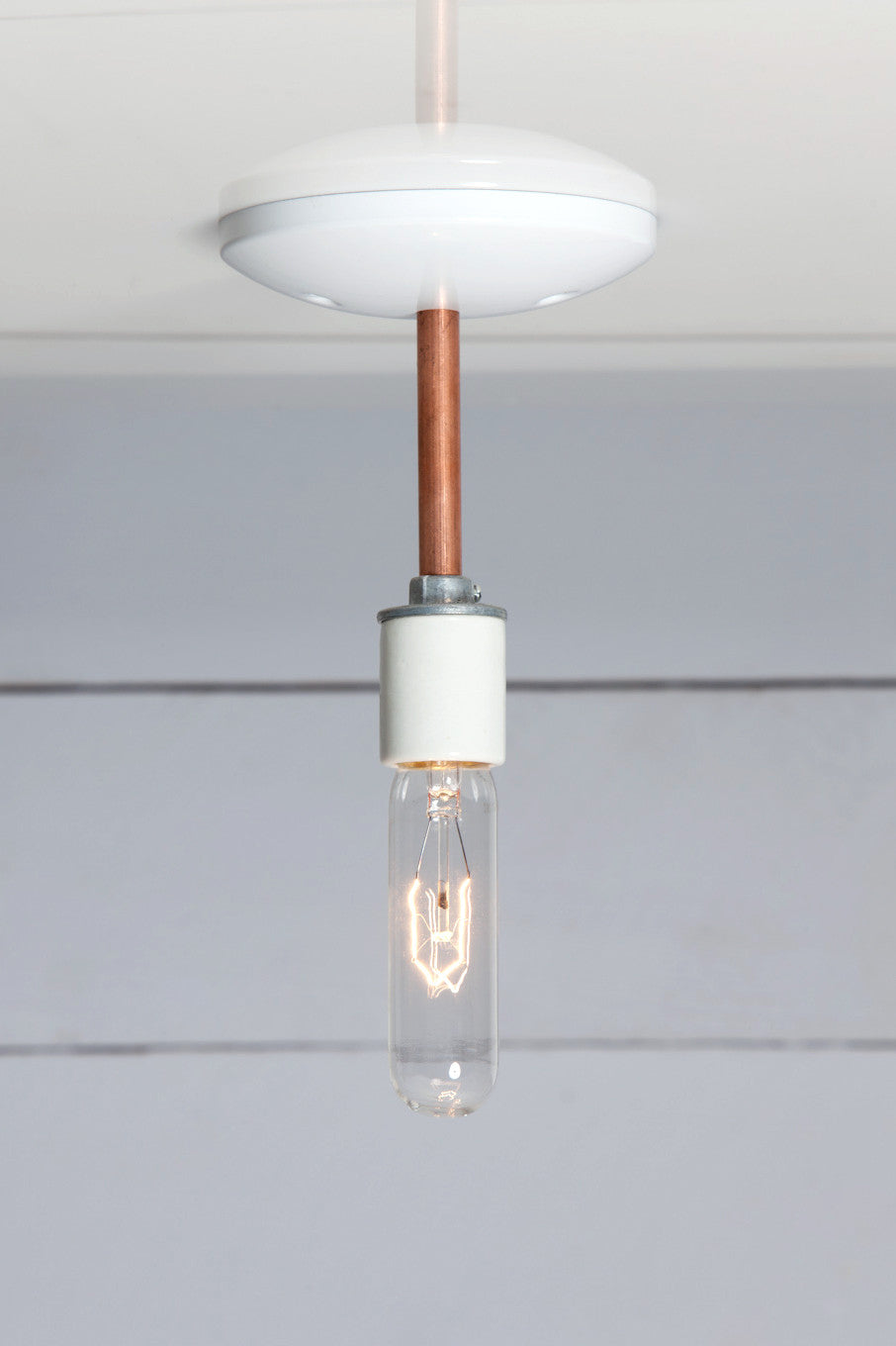 Copper Pipe Ceiling & Wall Light E27 Black or White Socket