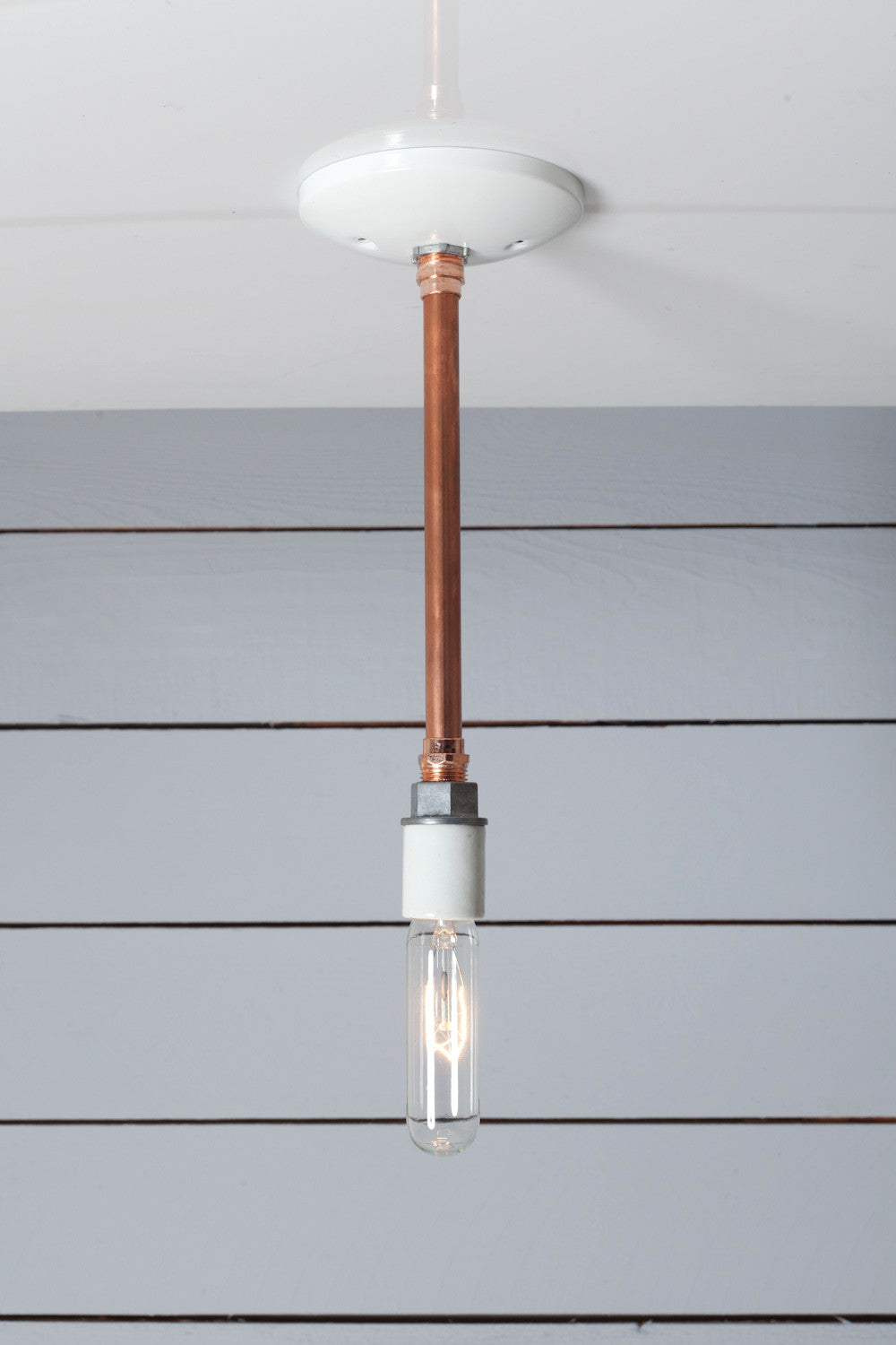 Copper Pipe Drop Pendant Light, Adjustable Length