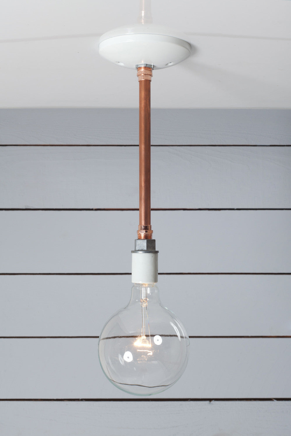 Copper Pipe Drop Pendant Light, Adjustable Length