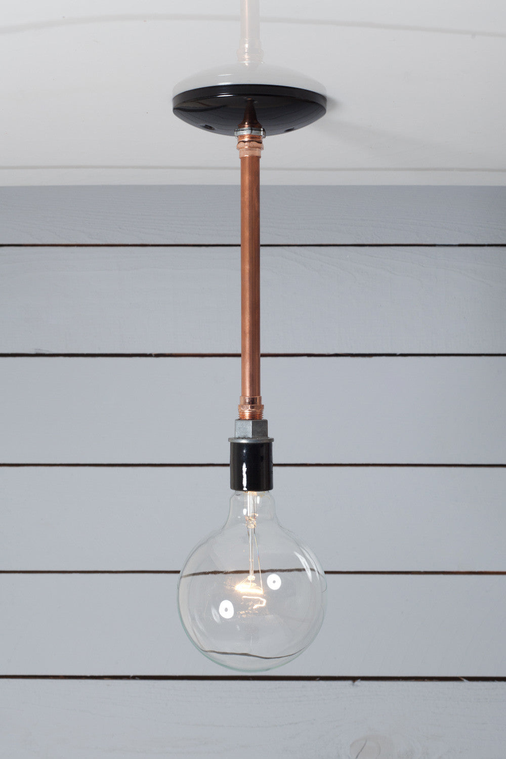 Copper Pipe Drop Pendant Light, Adjustable Length