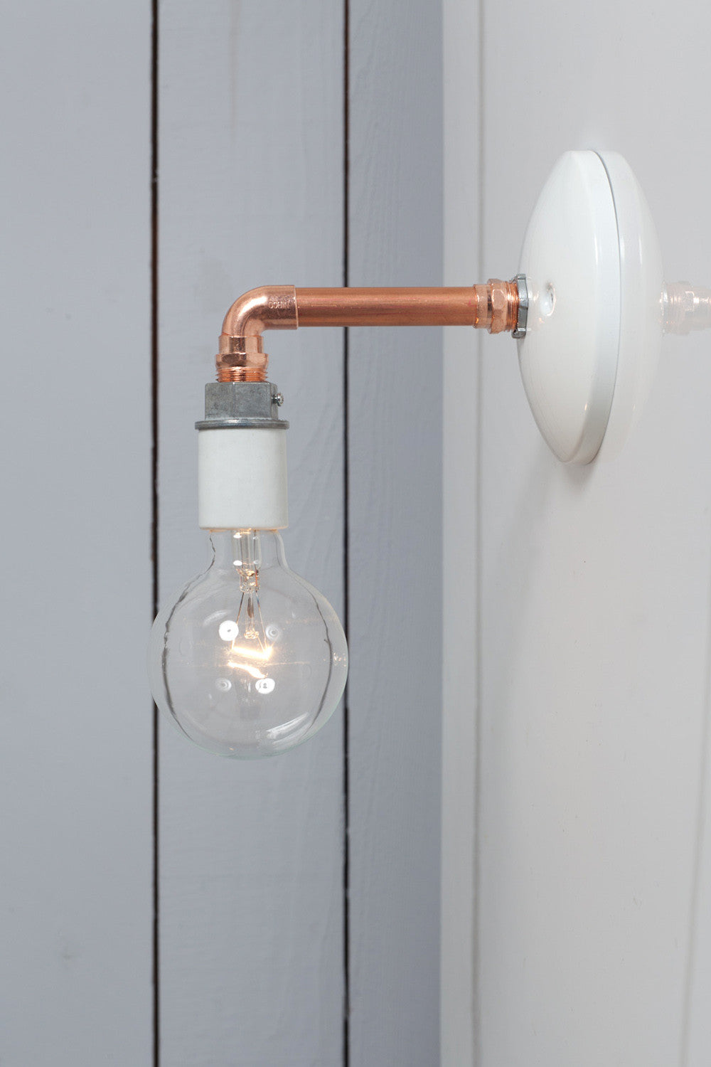 Copper Pipe Wall Sconce 90° Elbow E27 4–12in Adjustable