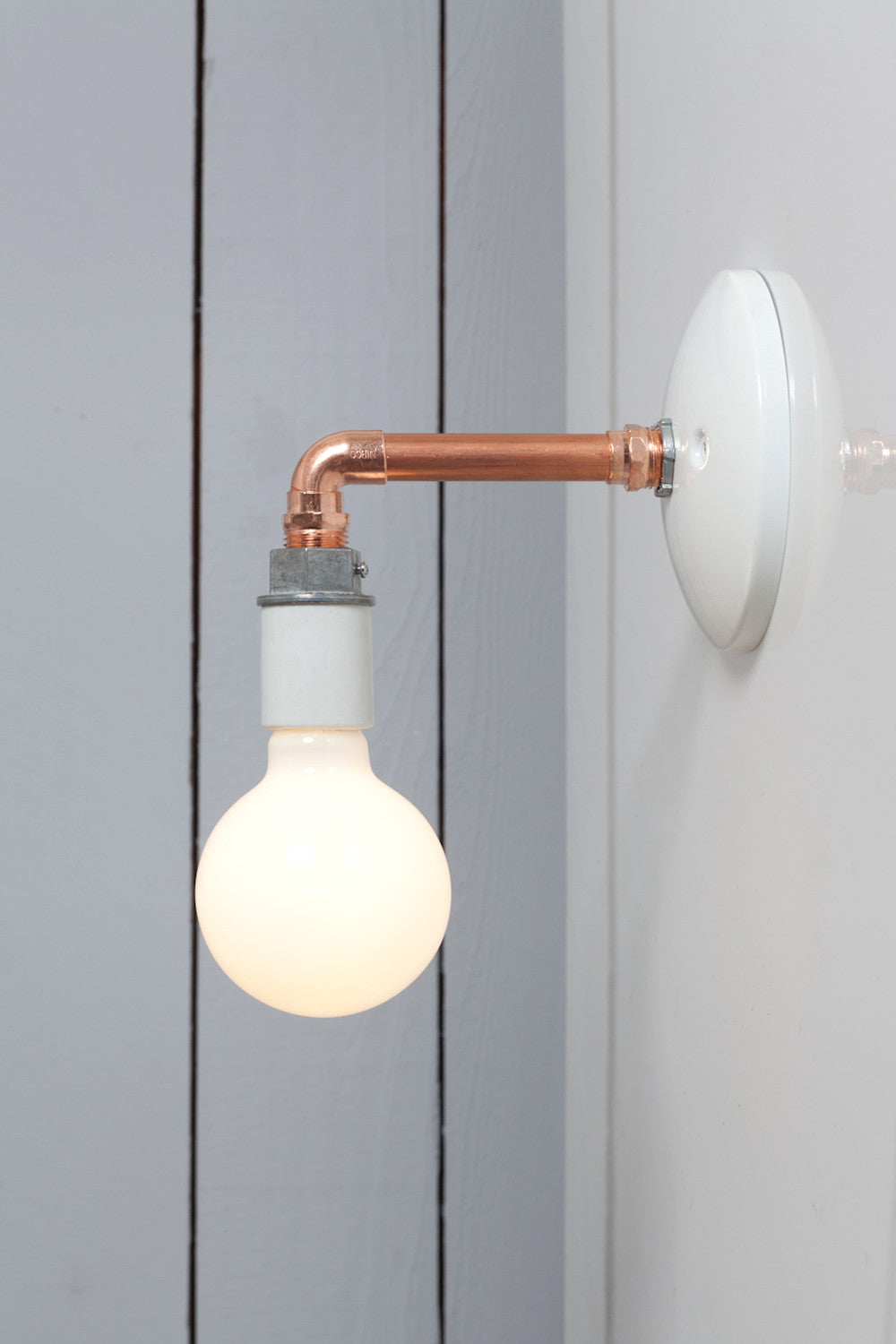 Copper Pipe Wall Sconce 90° Elbow E27 4–12in Adjustable