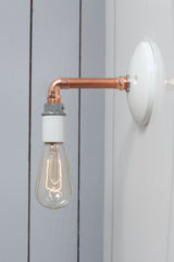 Copper Pipe Wall Sconce 90° Elbow E27 4–12in Adjustable