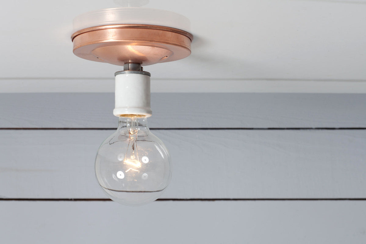 Copper Ceiling & Wall Light Bare Bulb E27 Ø13cm