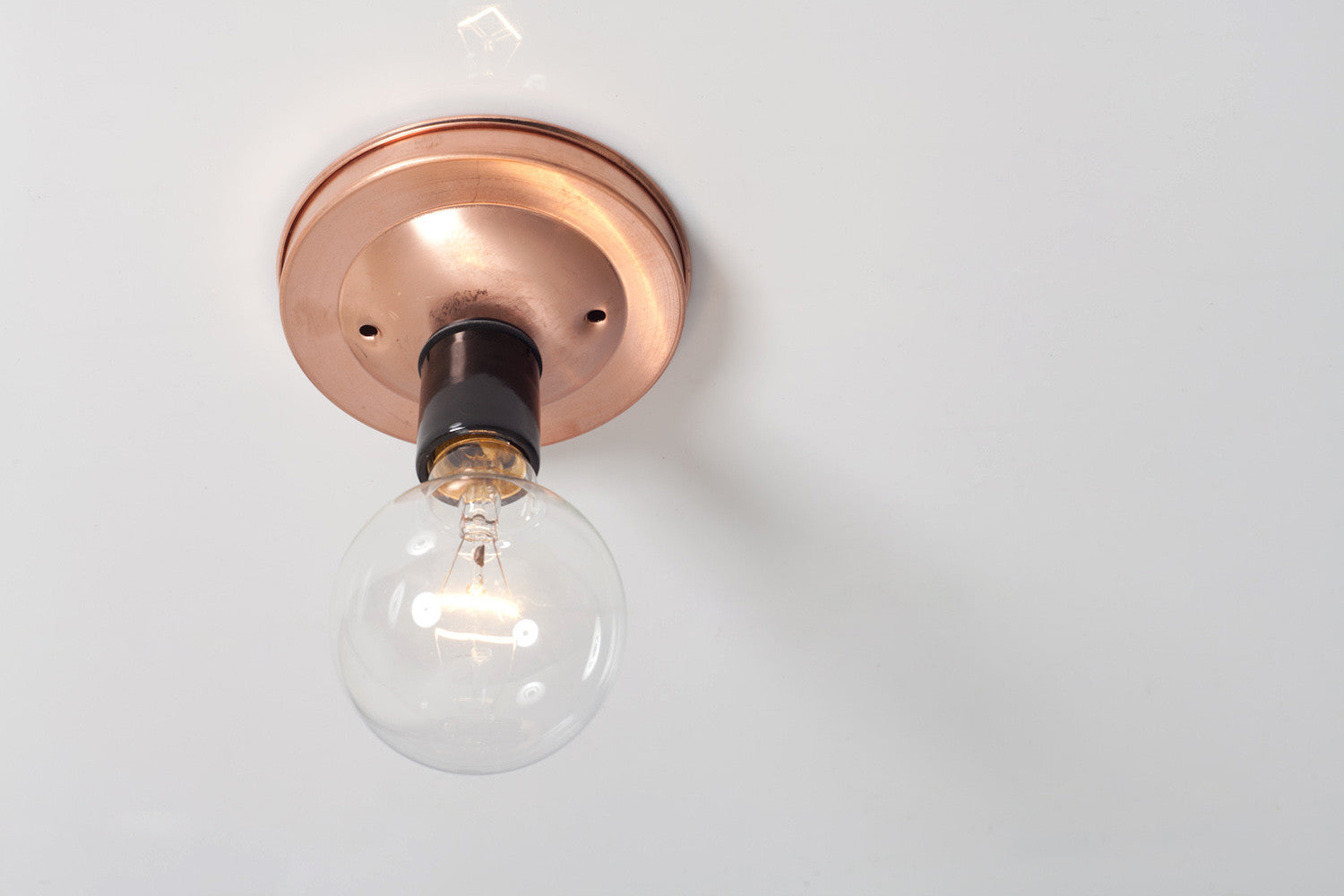 Copper Ceiling & Wall Light Bare Bulb E27 Ø13cm