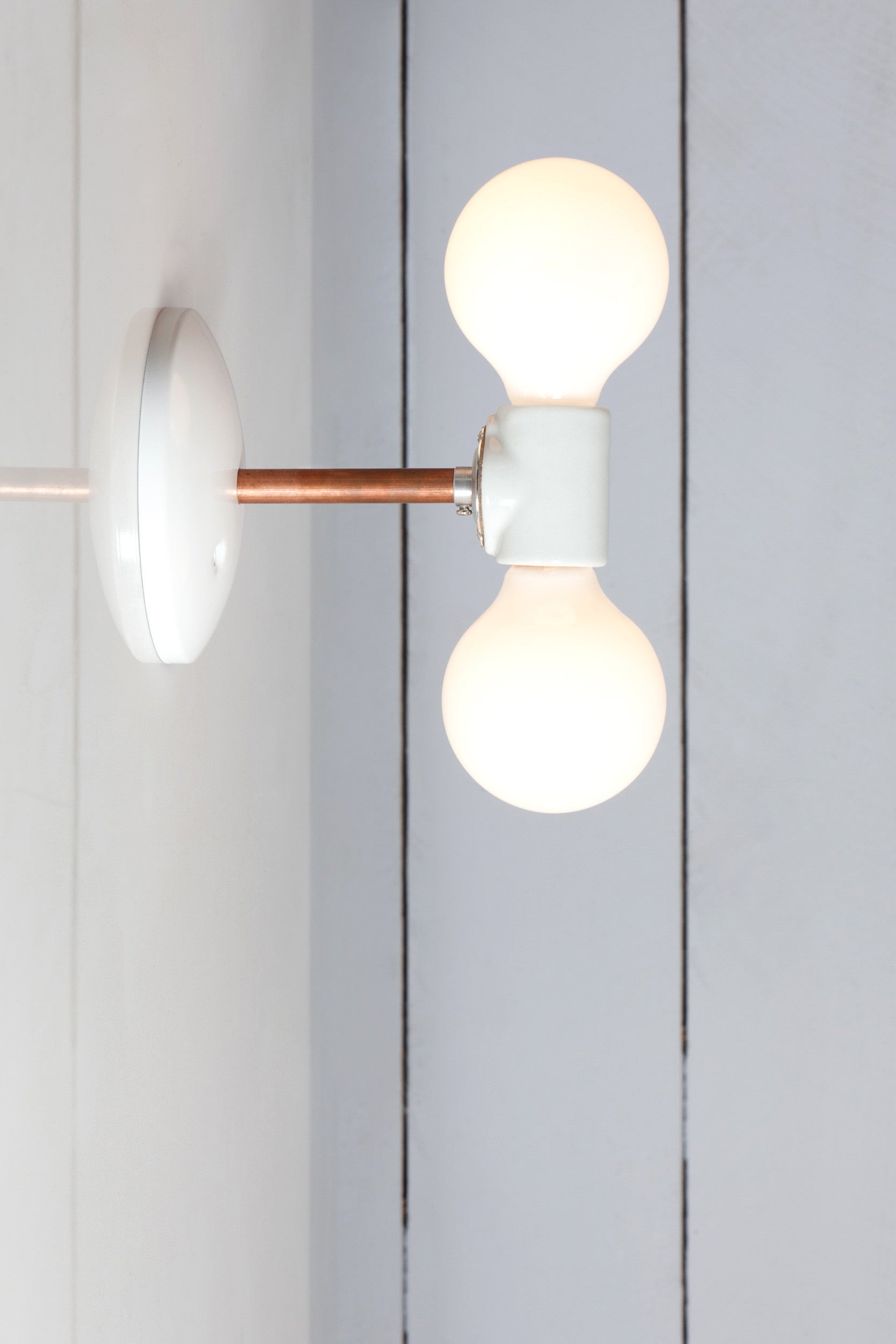 Double Copper Pipe Wall Sconce Bare Bulb 2×E27 25cm