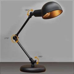 Black Industrial Table Lamp All-Black Adjustable Height E27 10W