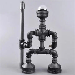 Industrial Pipe Table Lamp E27 Steel Grey
