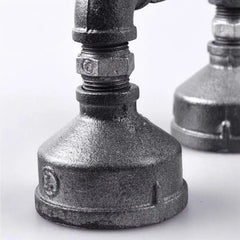 Industrial Pipe Table Lamp E27 Steel Grey