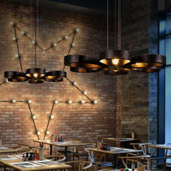 Industrial Flower Pendant Light Metal E14 Copper Black Ø60cm