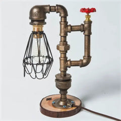 Industrial Table Lamp Aged Black Metal Shade E27
