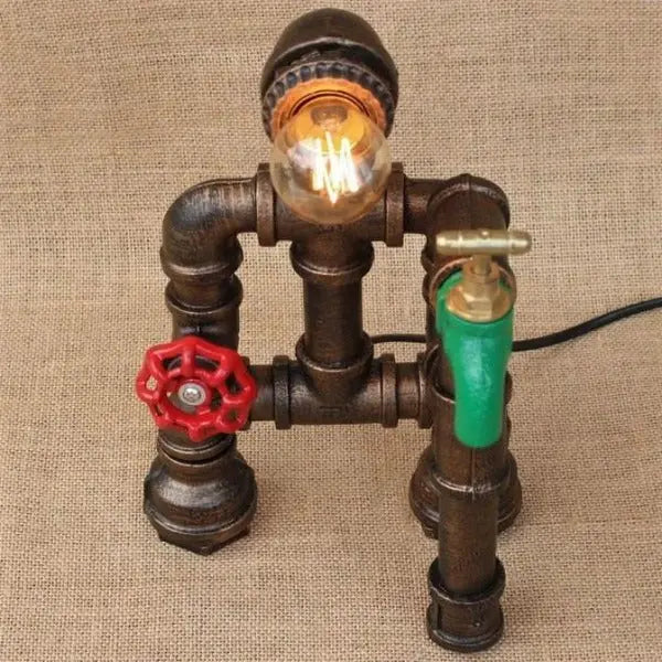 Industrial Garden Table Lamp Bronze Valve E27