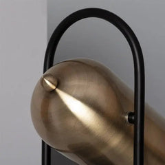 Industrial Table Lamp Matte Black Base Gold Metal Shade E27