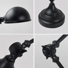 Black Industrial Table Lamp Adjustable E27 Metal