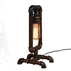 Industrial Pipe Table Lamp Black Metal Multi-Arm E27