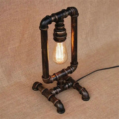 Industrial Pipe Table Lamp Black Metal Multi-Arm E27