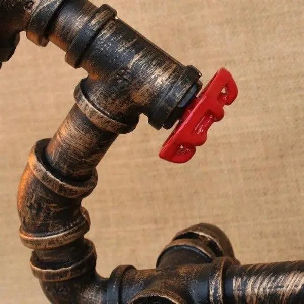 Dog-Shaped Industrial Pipe Table Lamp Bronze E27