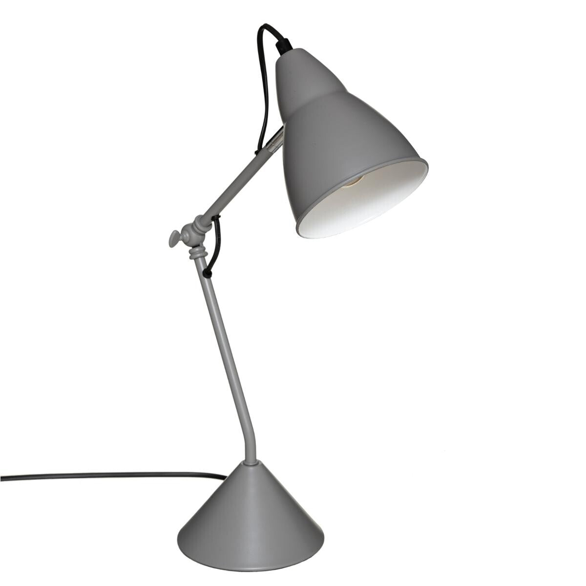 Vintage Adjustable Desk Lamp Articulated Arm Cement Base E27 Black Grey