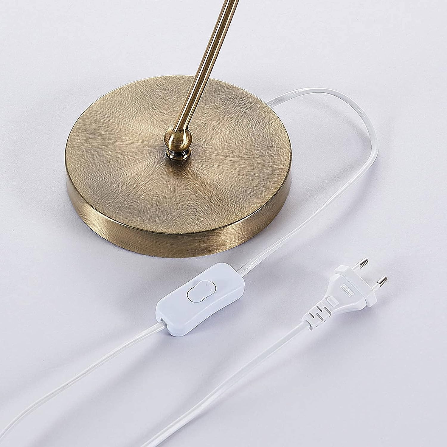 Designer Banker's Desk Lamp Brushed Brass Green Opaline Shade E27