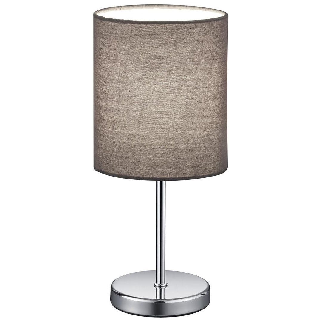 Vintage Chrome Desk Lamp Fabric Shade E14 Max 40W White or Taupe