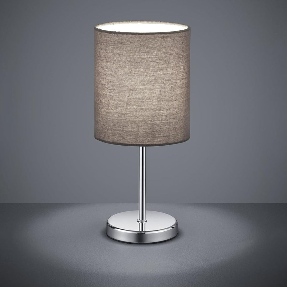 Vintage Chrome Desk Lamp Fabric Shade E14 Max 40W White or Taupe