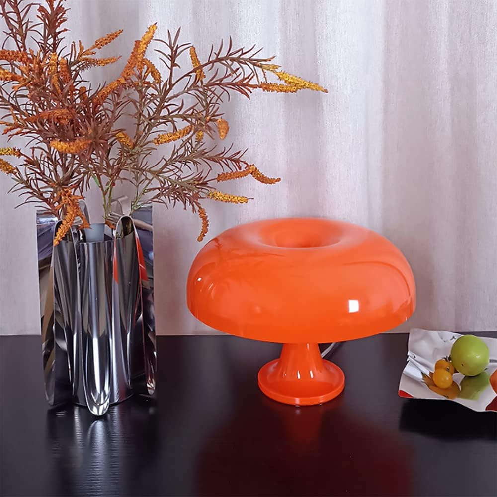 Vintage Orange Desk Lamp Mushroom Shape Acrylic Shade E27 Max 40W