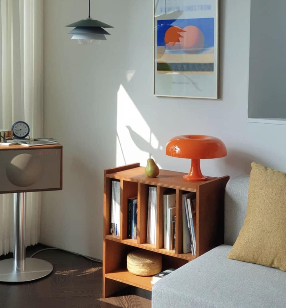 Vintage Orange Desk Lamp Mushroom Shape Acrylic Shade E27 Max 40W
