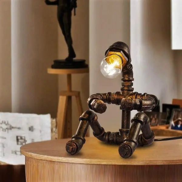 Industrial Design Table Lamp Grey Metal E27