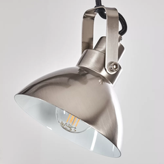 Industrial 4-Spot Ceiling Light Wood Brushed Steel E14