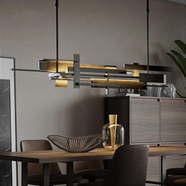 Industrial LED Bar Chandelier Matte Black — 60, 80 or 100cm