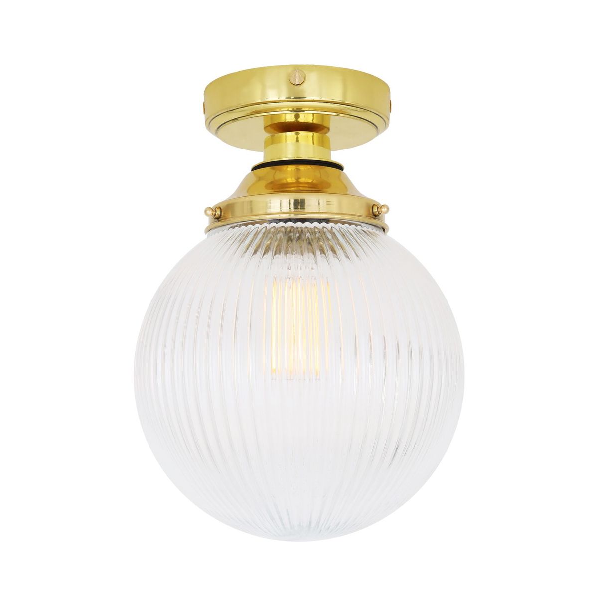 IP44 Globe Ceiling Light Brass E27 Bathroom-Safe 7 Finishes