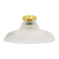 IP65 Holophane Glass Ceiling Light Brass E27 30 & 40cm 7 Finishes